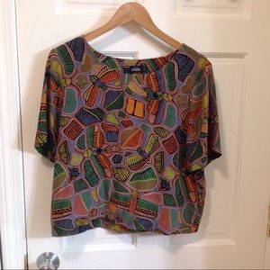 Crazy print Kate Spade Saturday silk top