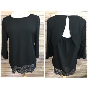 Lace trim with fly away type back