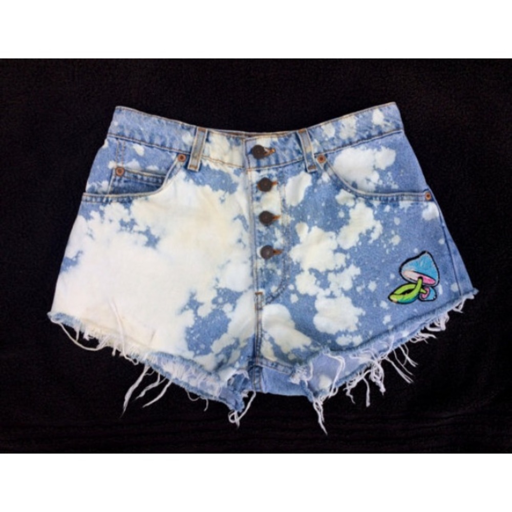 Vintage distressed bleached Levi's mushroom patch