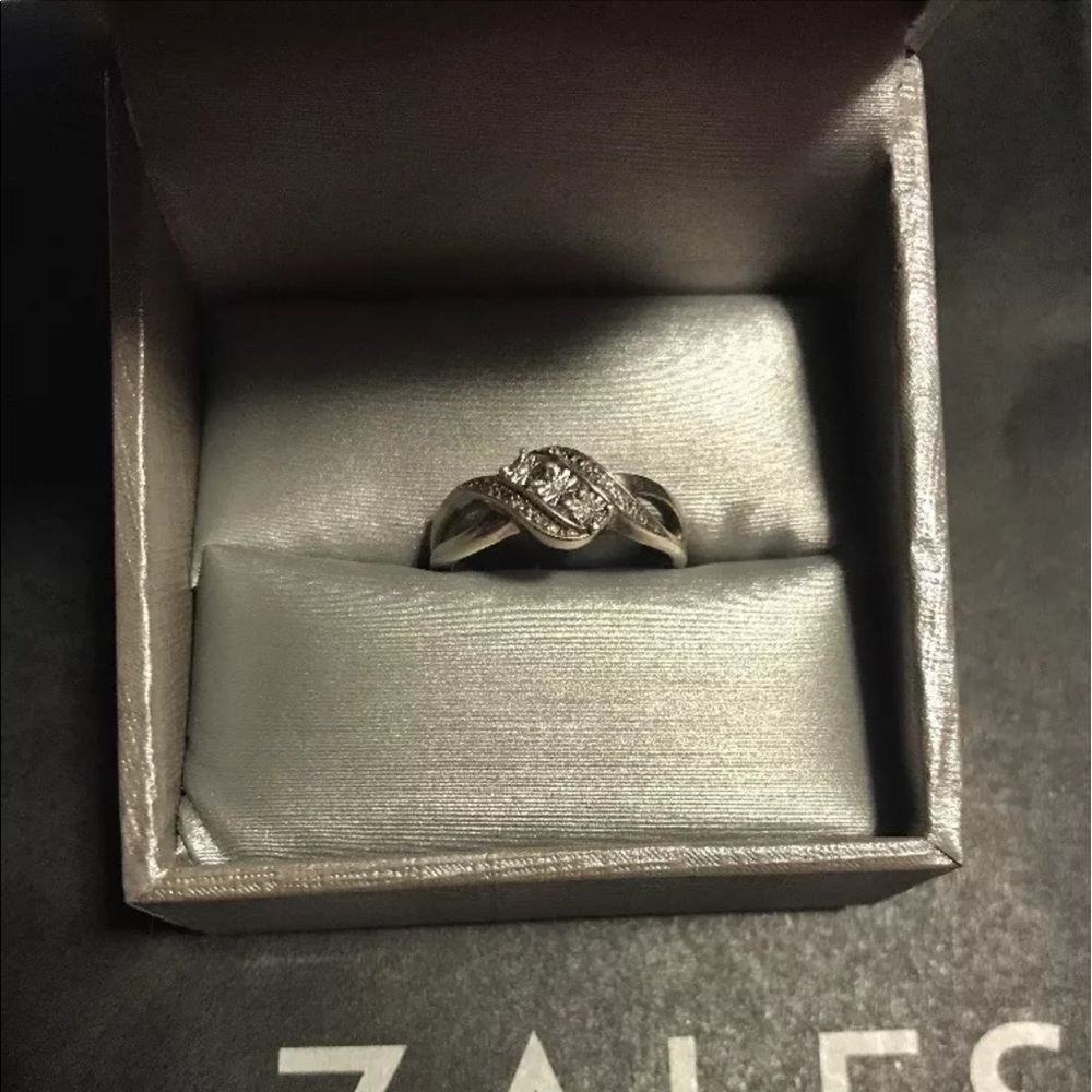 Diamond Accent Three Stone Bypass Ring