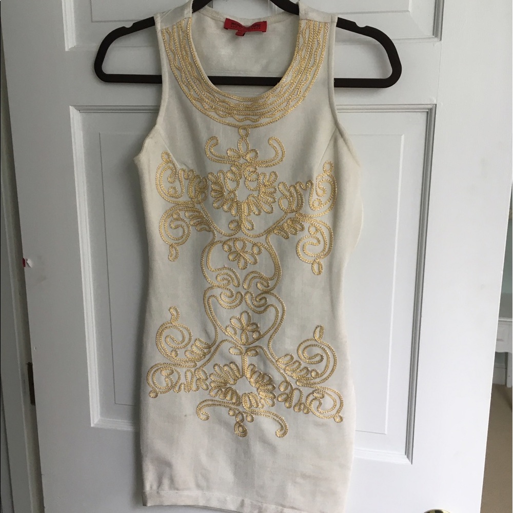 Gold and white dress