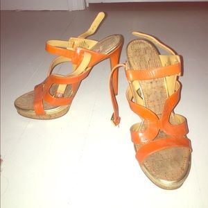 Nine West orange heels