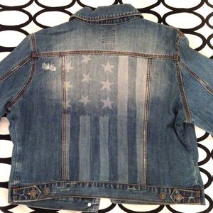 Vintage American Flag Jean Jacket