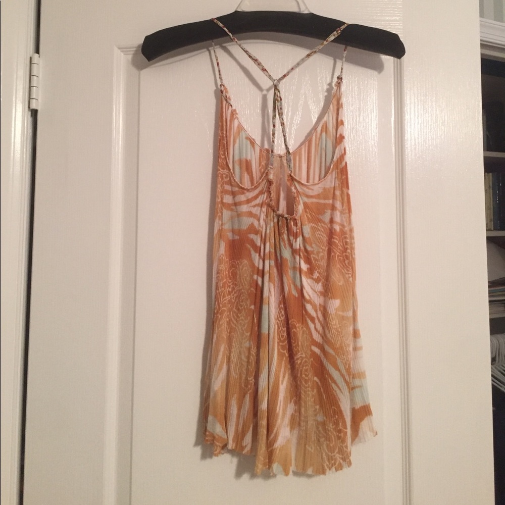 Free People yellow patterned sleeveless top - Picture 2 of 4