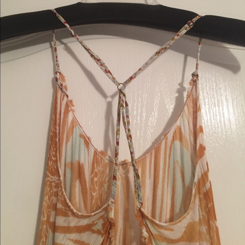 Free People yellow patterned sleeveless top - Picture 3 of 4