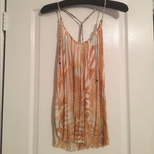 Free People yellow patterned sleeveless top