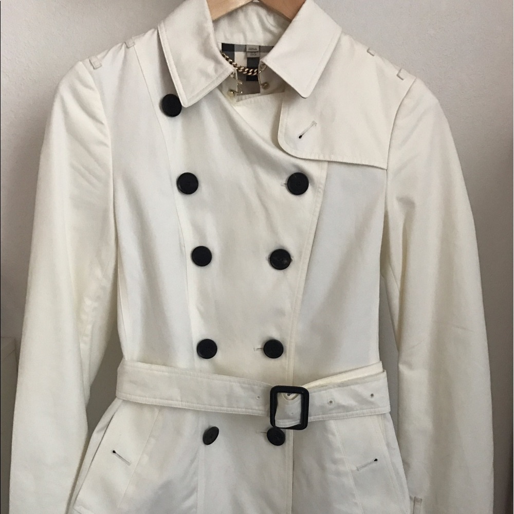 Burberry London military white trench coat