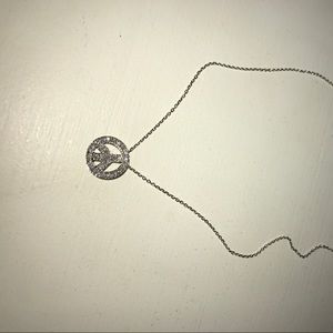 White Gold Pavé diamond Peace sign necklace ✌🏼