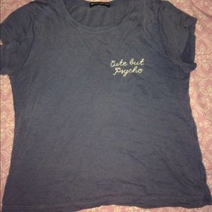 Brandy melville blue cute but psycho mason top