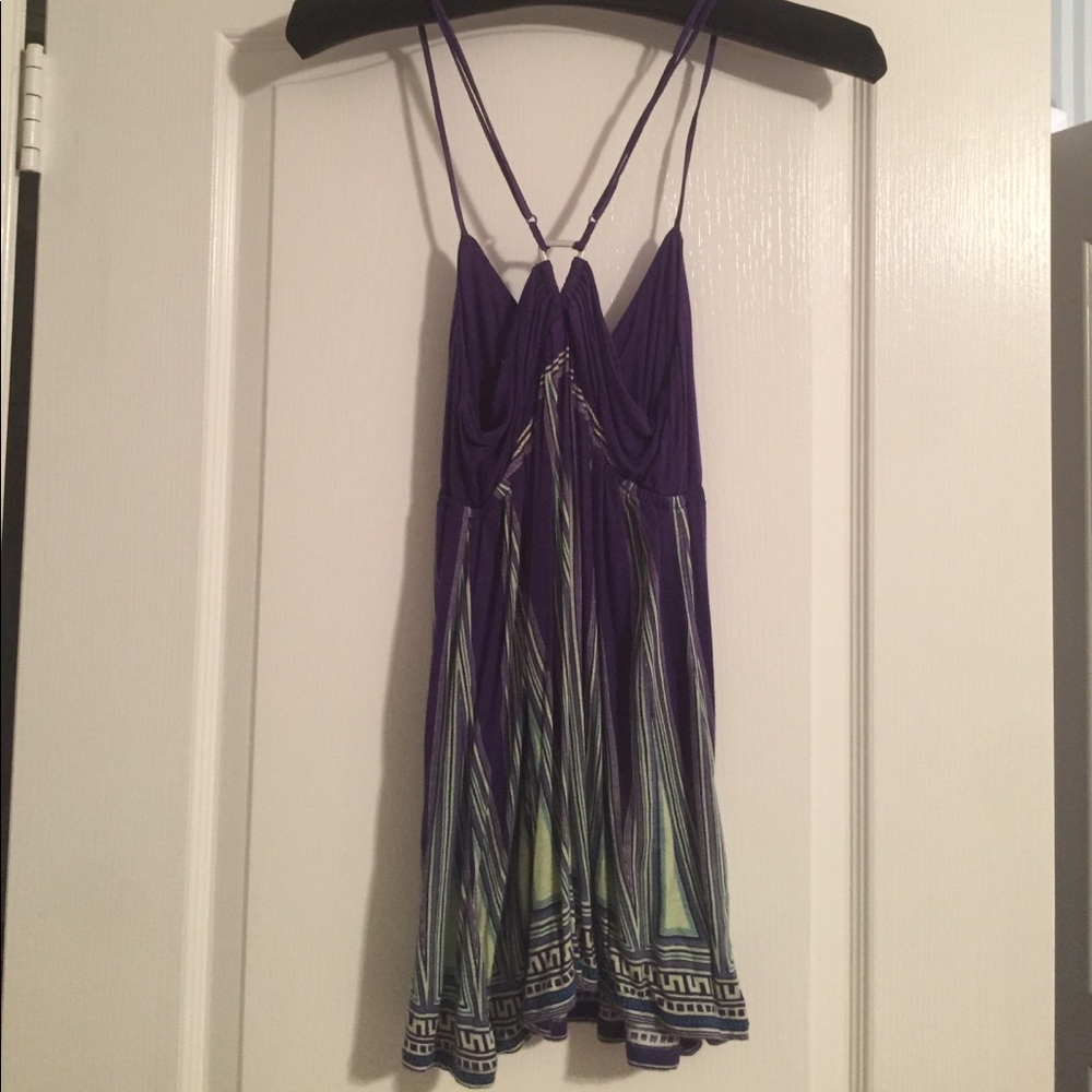 free people purple patterned top - Picture 3 of 4
