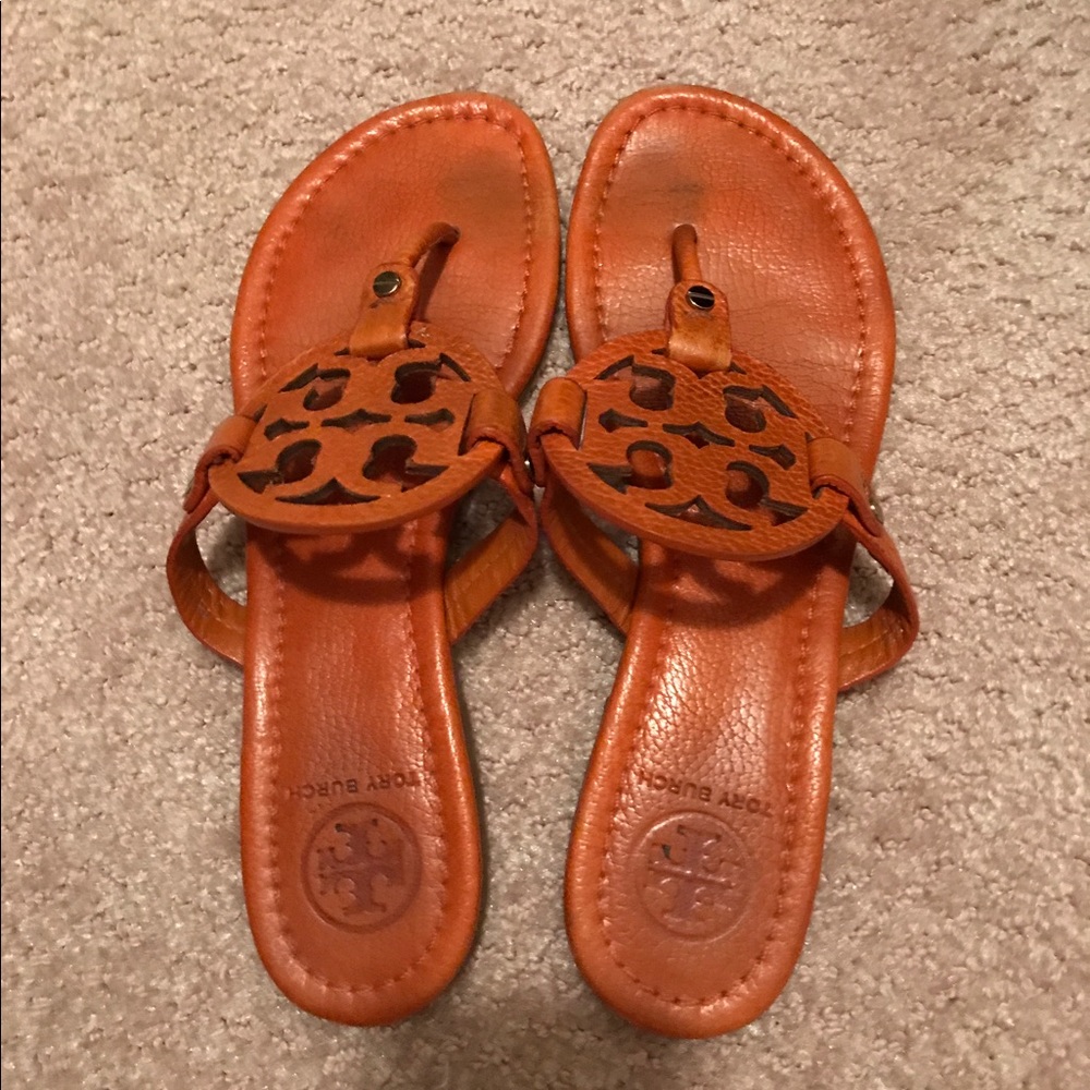 Rust orange Tory Butch sandals