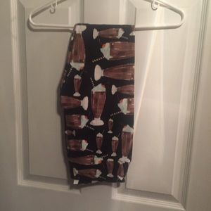 OS Lularoe leggings. Chocolate milkshake print