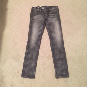 AG black/faded grey cigarette leg jeans
