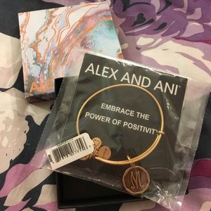 NWT Alex and Ani Initial M Bangle (GOLD)