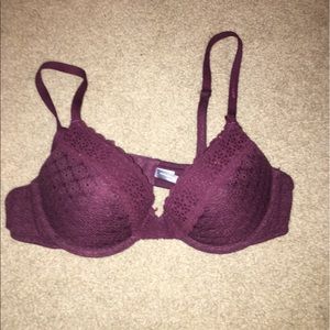 maroon lace pushup bra AERIE