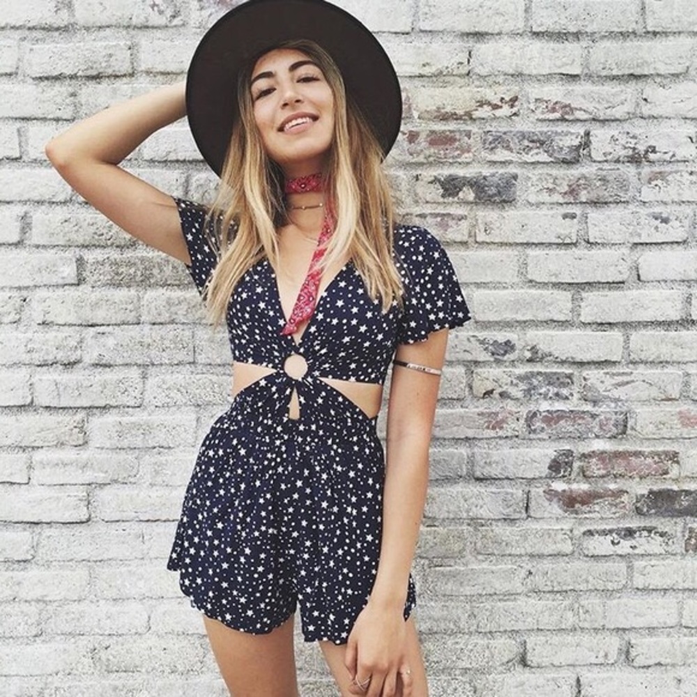 LF Navy Romper with White Stars