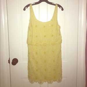 Alice and Olivia yellow beaded dress.