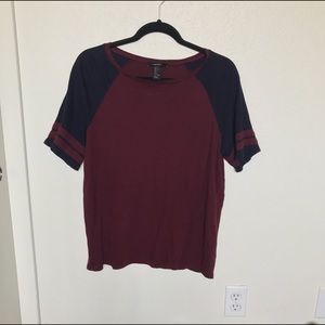 Maroon and Navy Top