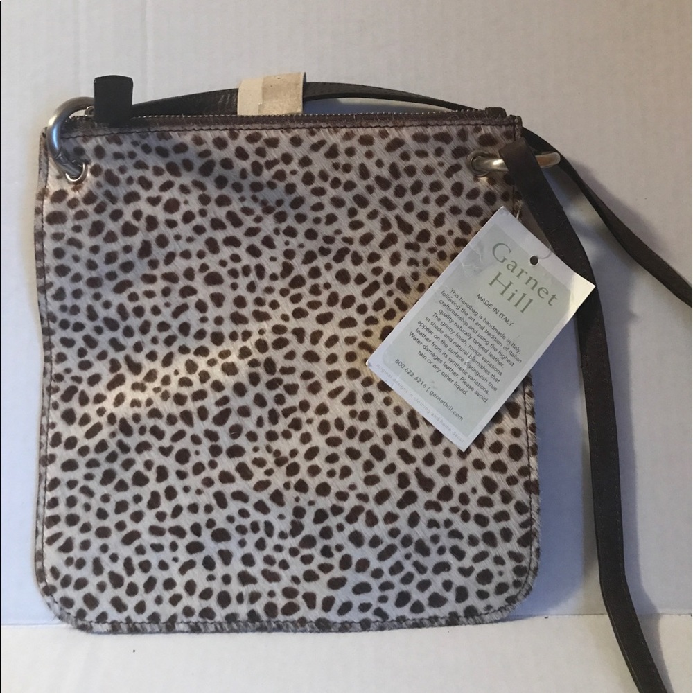 SALE NWT Garnet Hill Calf hair & leather crossbody