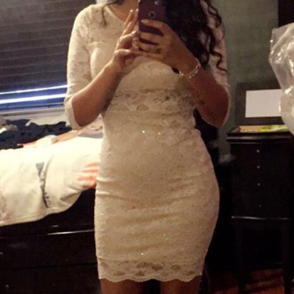 Creme with sparkles dress