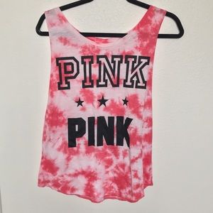 Red and White Tie Dye Tank Top