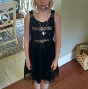 2 Girl's Miss Me dresses tunics L black gold white