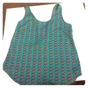 Adorable B Jewel teal bird tank top