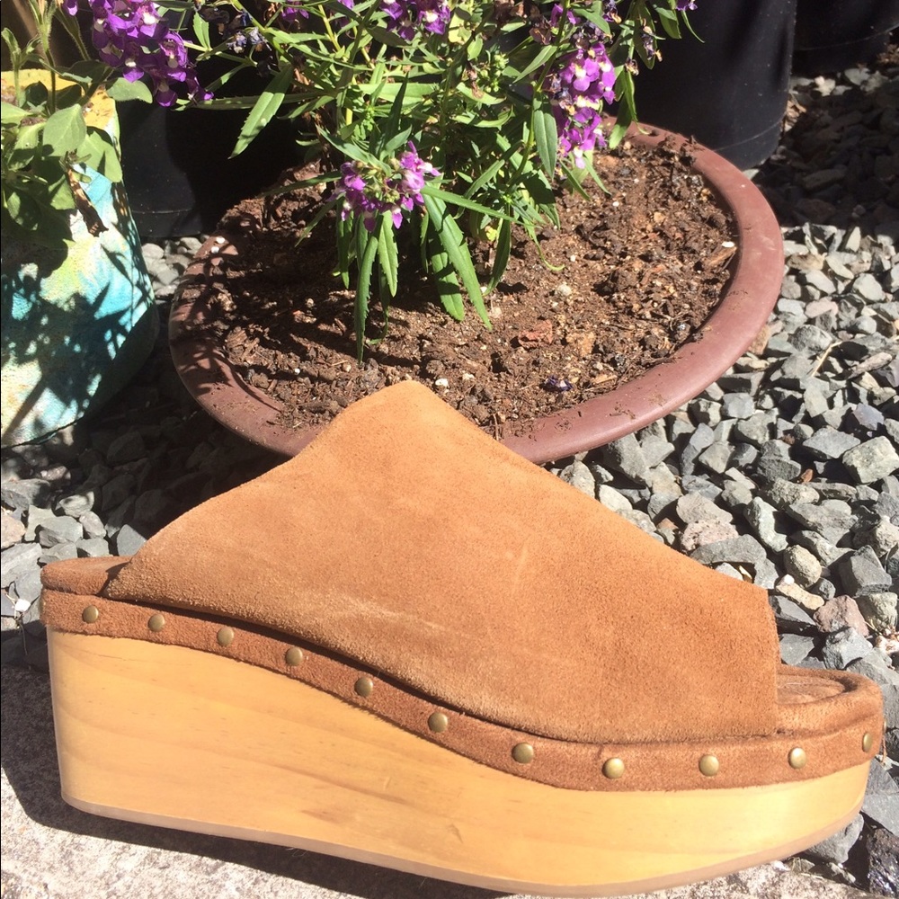 Urban Outfitters open toe suede slides/clog
