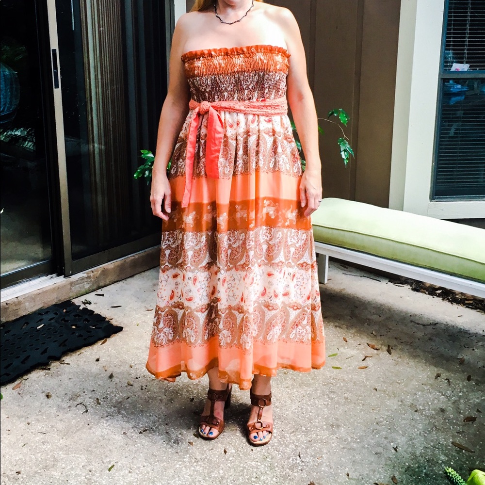 NWT bohemian style strapless sundress size large