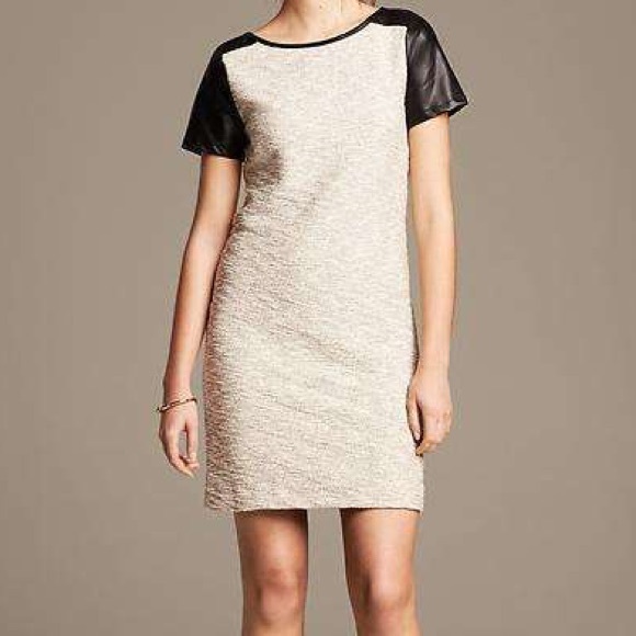 Banana Republic Dresses & Skirts - Banana Republic Heritage Tweed Sheath Faux Leather