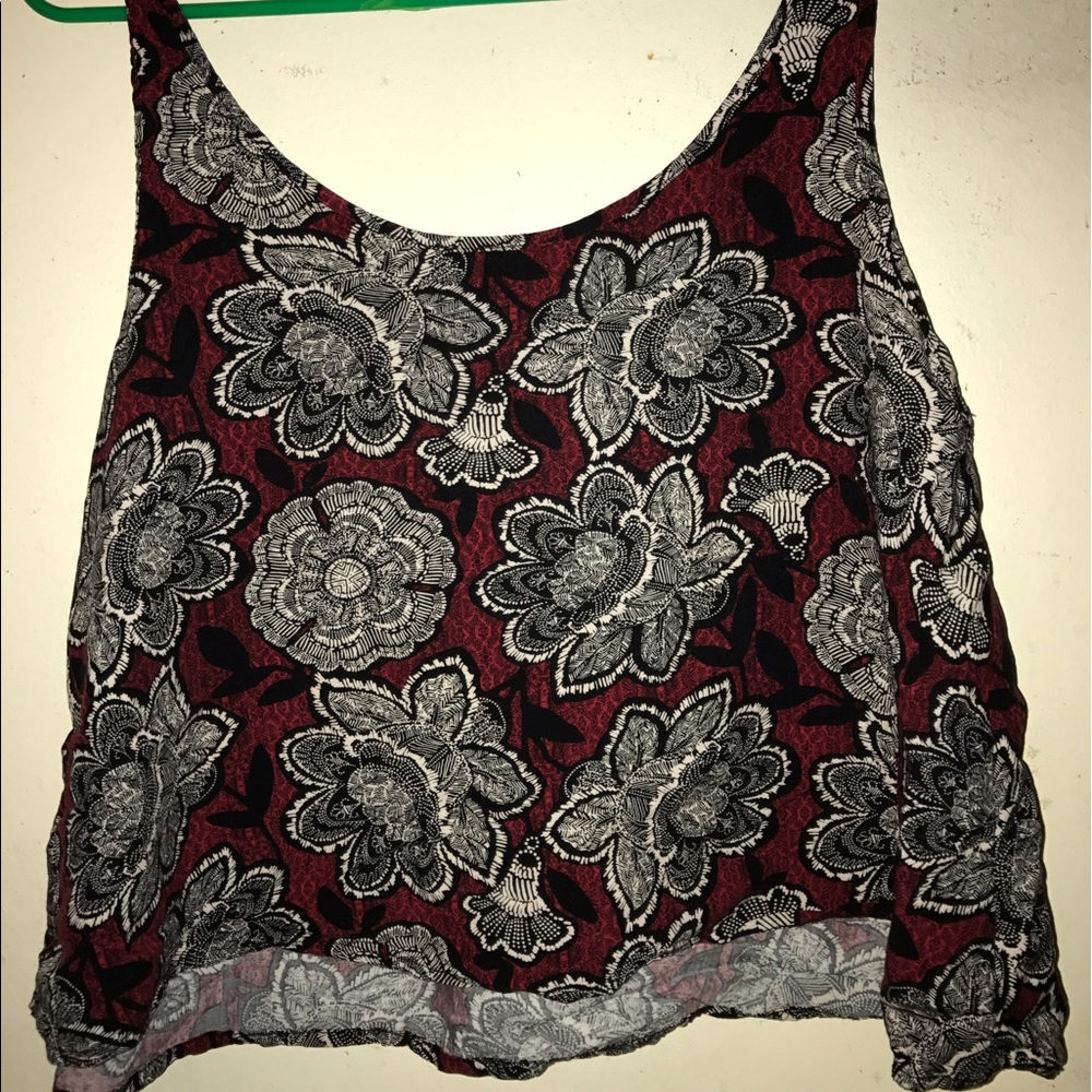 Dark Floral Cropped Tank