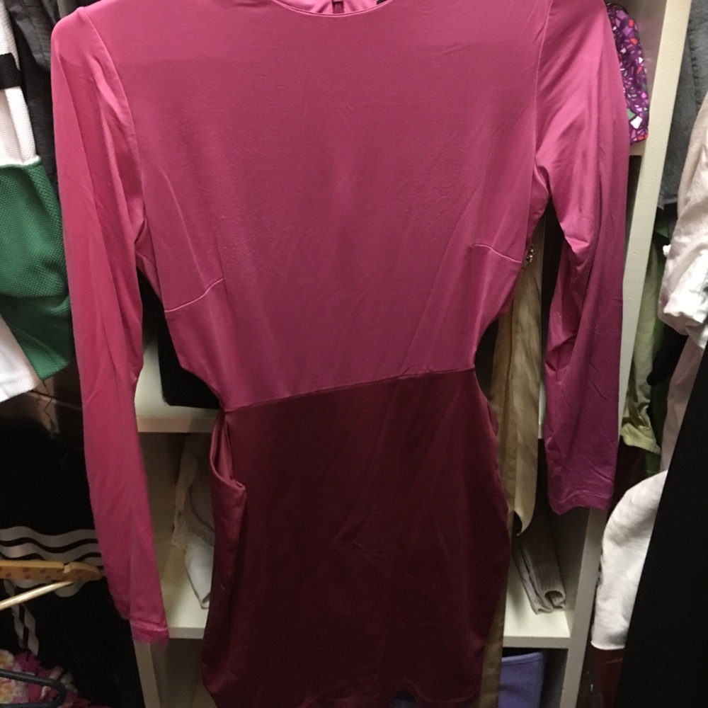 two tone pink cut out dress