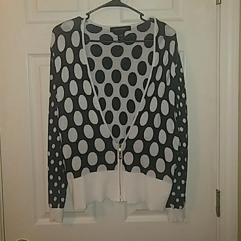 Ashley Stewart polka dot crop cardigan
