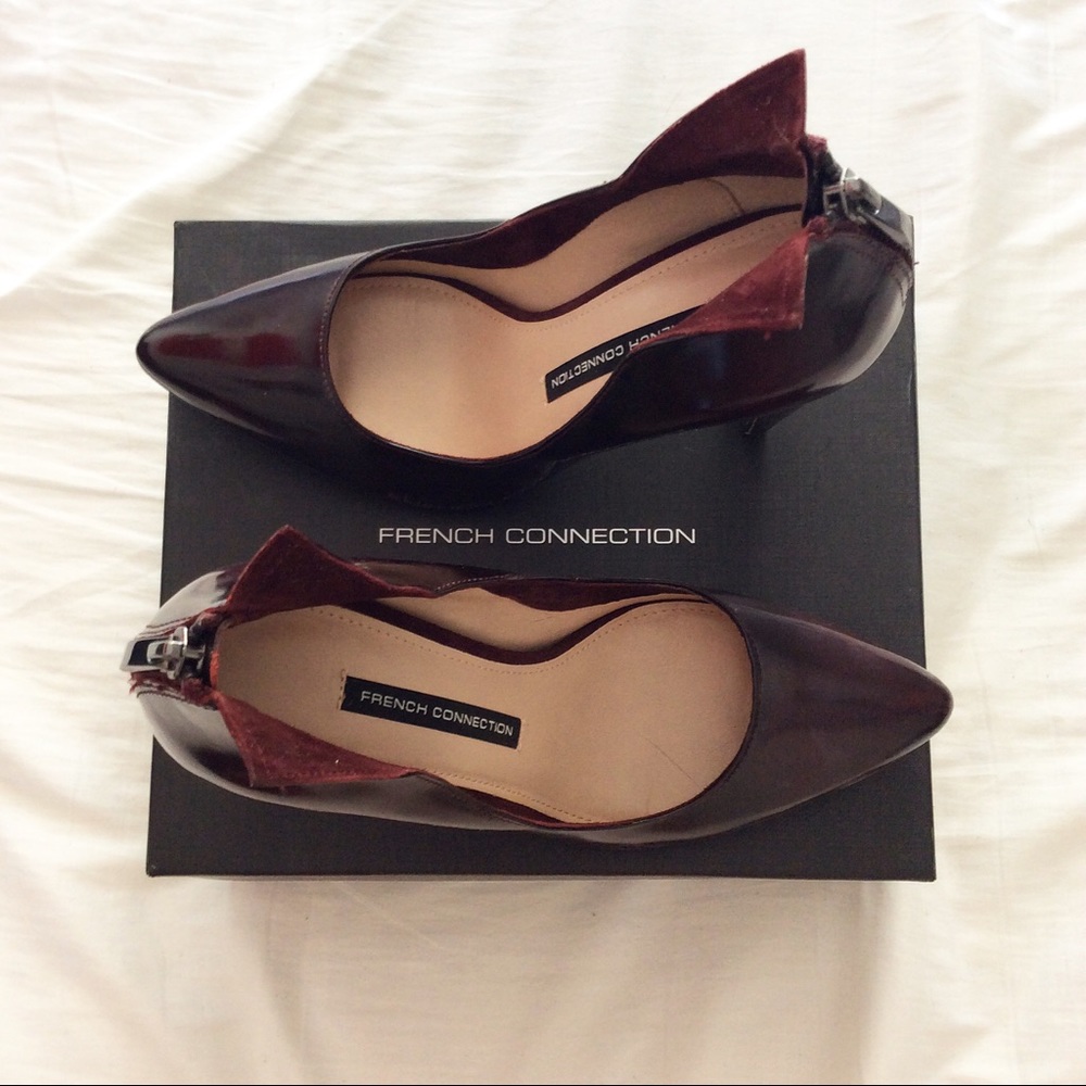 French Connection Myka Heels in Burgundy