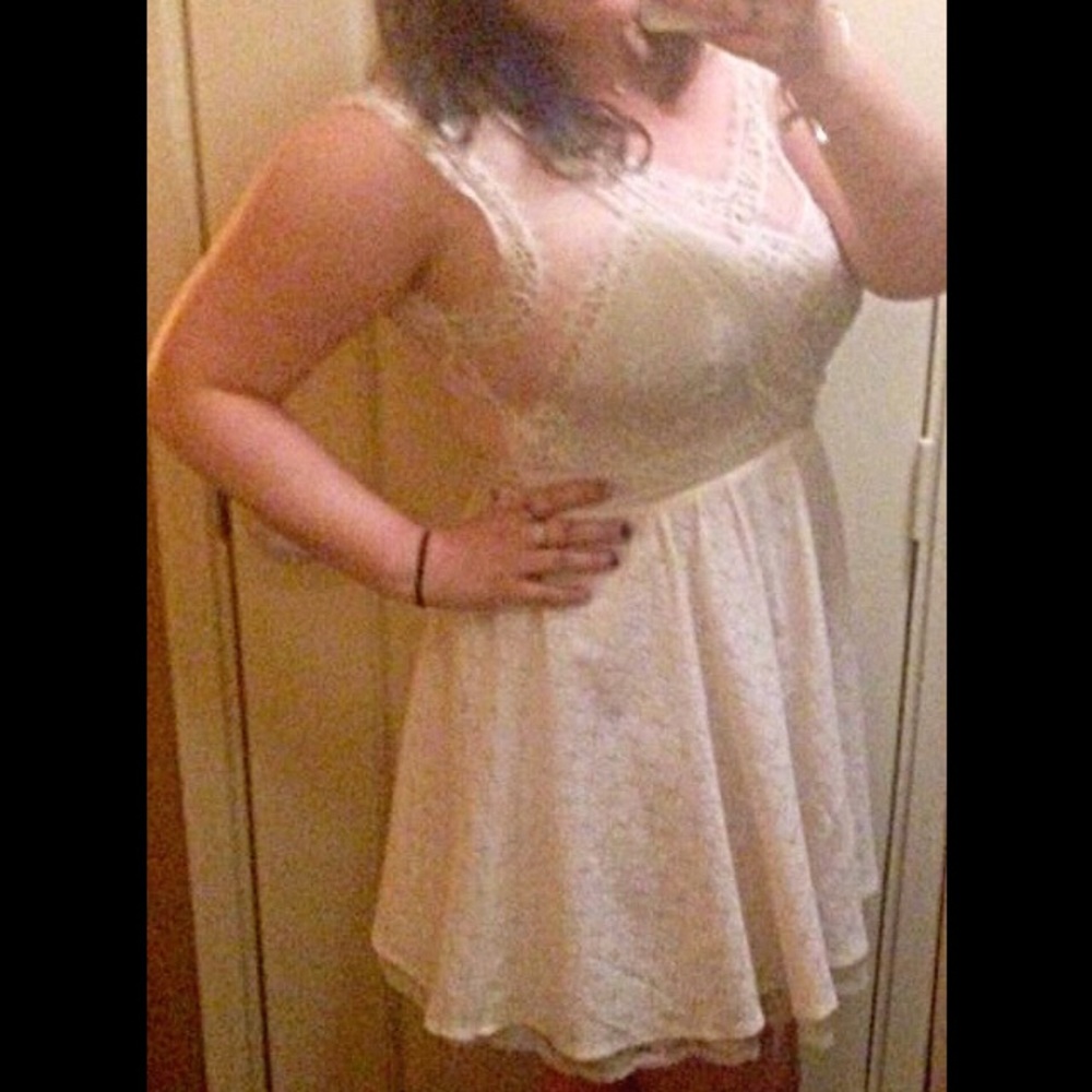 Off-white lace dress