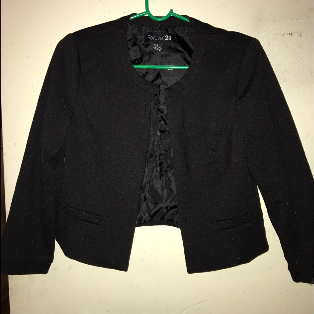 Black Collarless Blazer