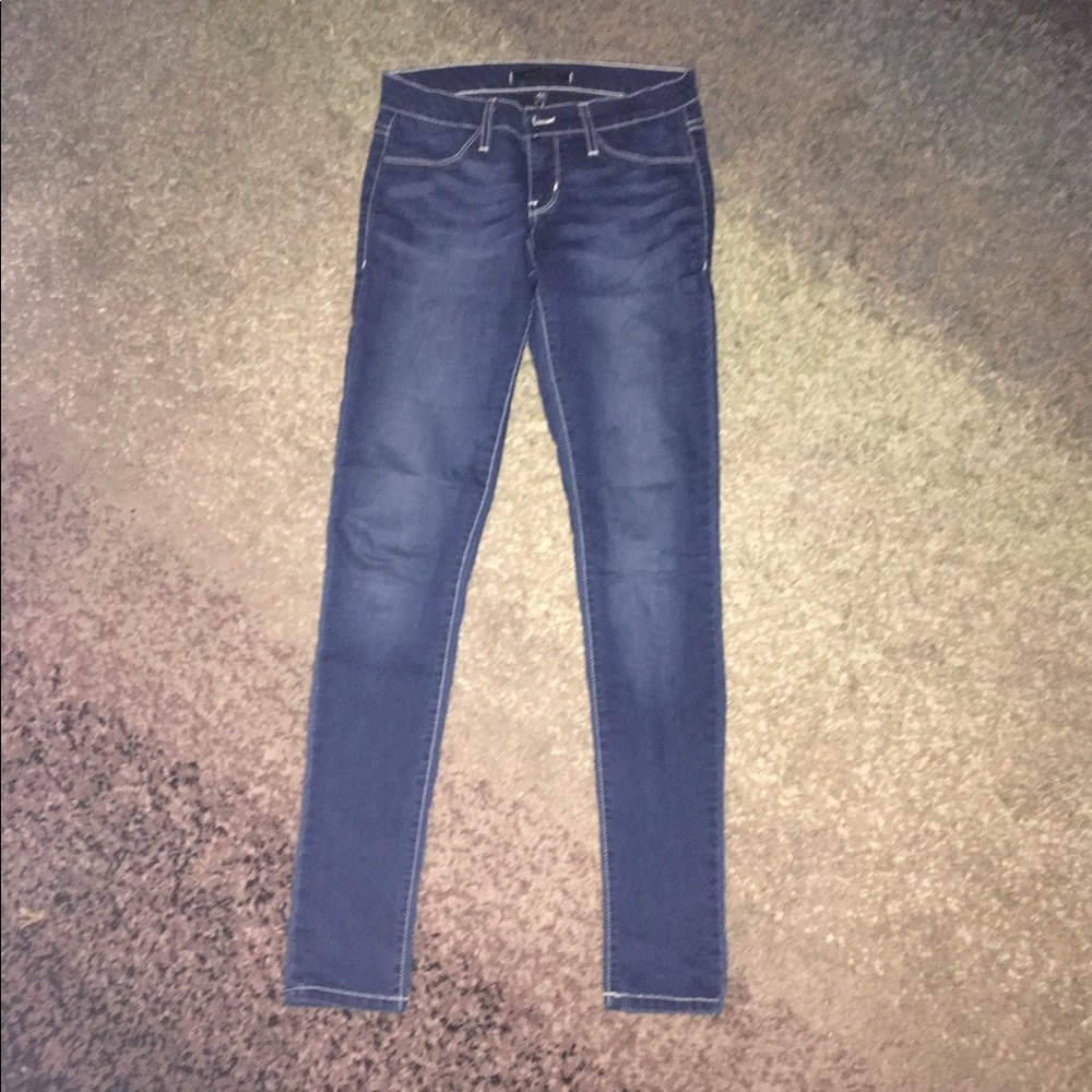 Flying Monkey dark blue jeans with white stitching