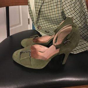 Green suede shoes