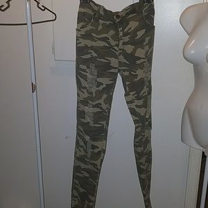 Ripped army fatigue pants