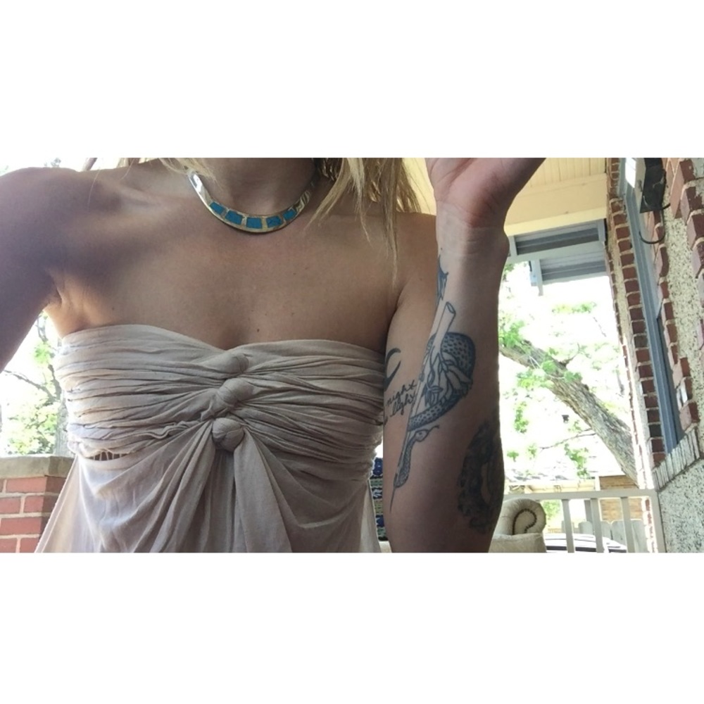 BCBGmaxazria pale pink draped tube top XS
