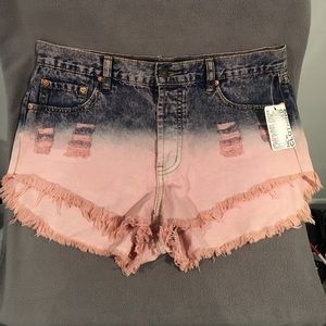 Pink cut off shorts