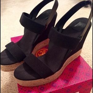 Tory Burch Black Wedges-Worn Once