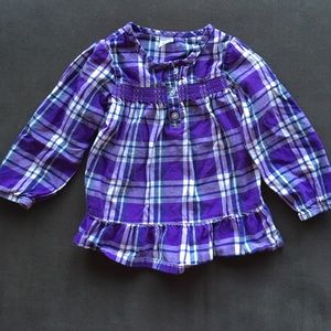 Purple plaid blouse