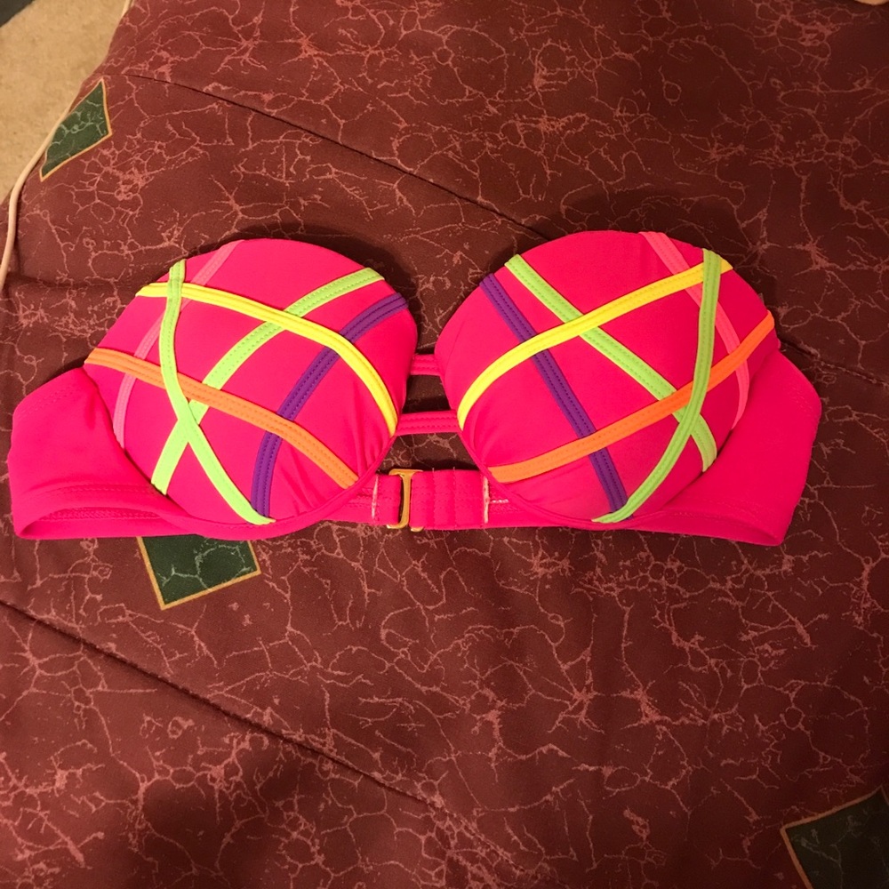NWOT hot pink bandeau bikini top