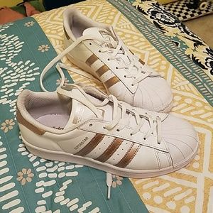 Rose gold adidas superstars