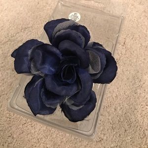 Blue flower clip on hair accessory