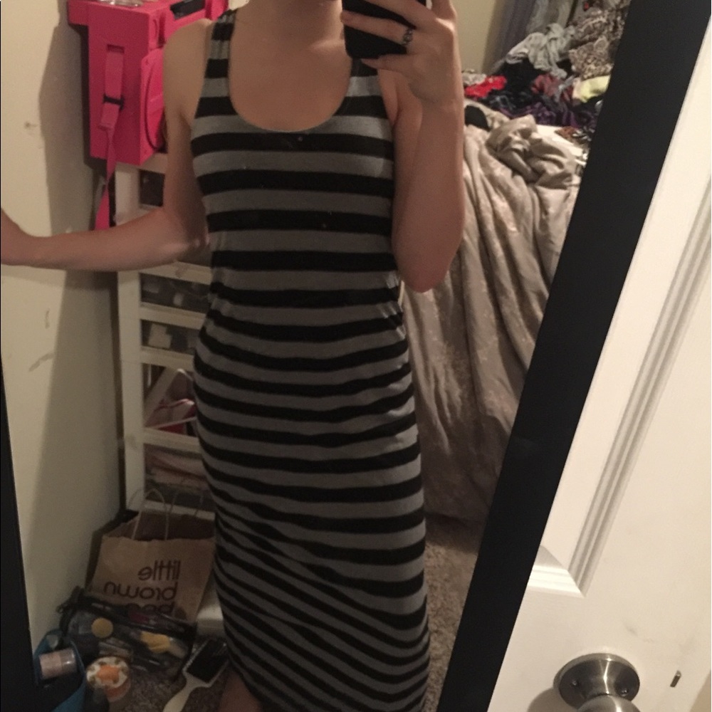 Black and grey maxi dress