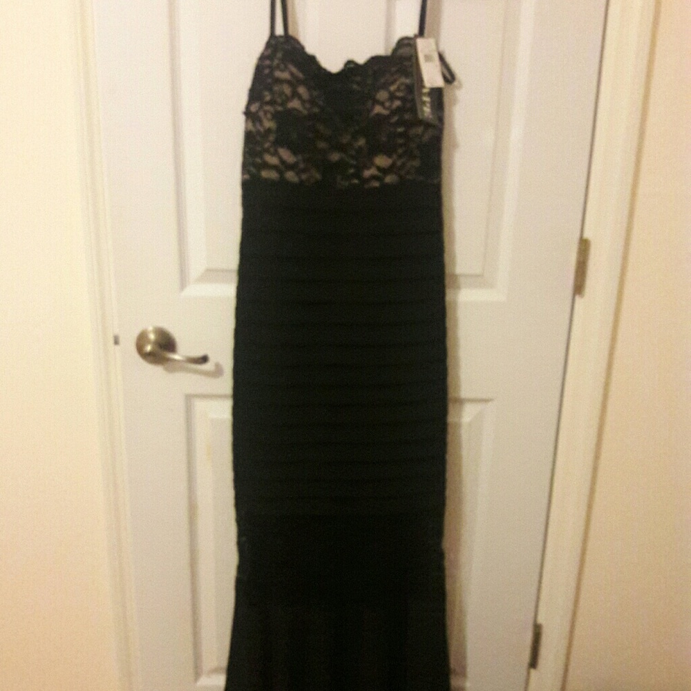 Black lace Xscape cocktail dress
