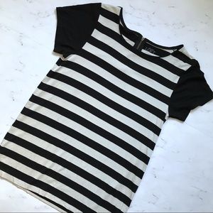 LOFT // Stripe Tee with Exposed Zipper