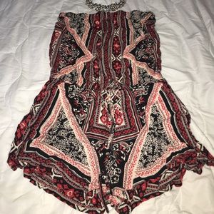 Black and red romper